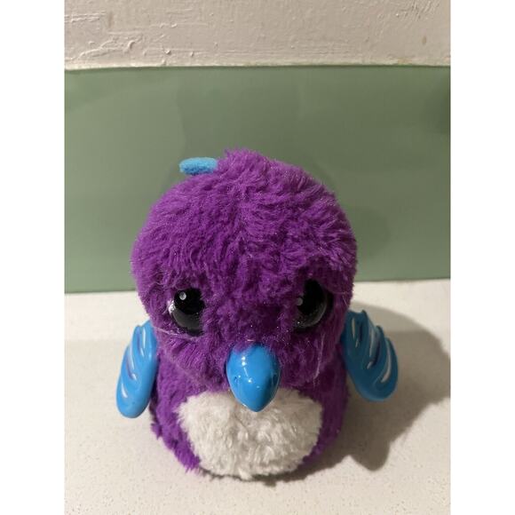 🏝️ Hatchimals Draggle Purple Dragon Interactive Plush Toy Spin Master - Picture 2 of 7